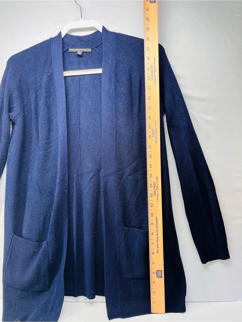 Cyrus Navy Open-Front Pocket Cardigan